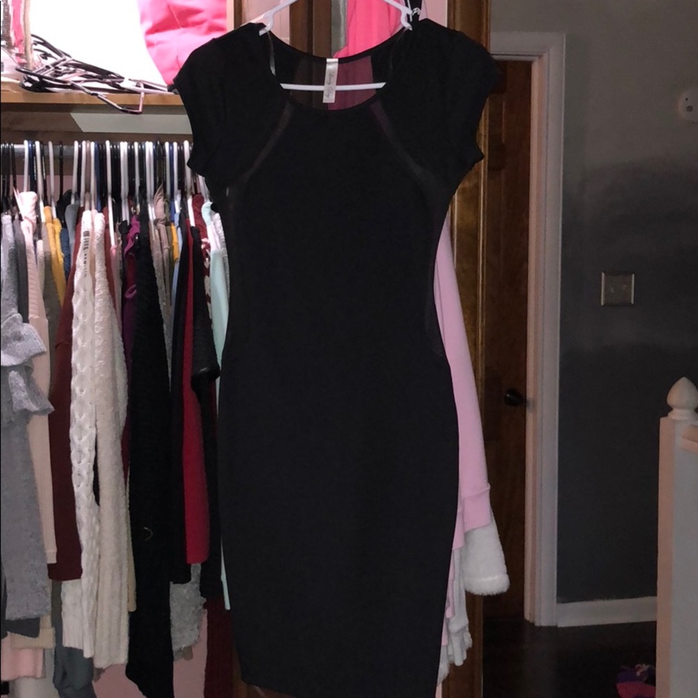 NWOT Love Culture Black Sheer Back Bodycon Dress